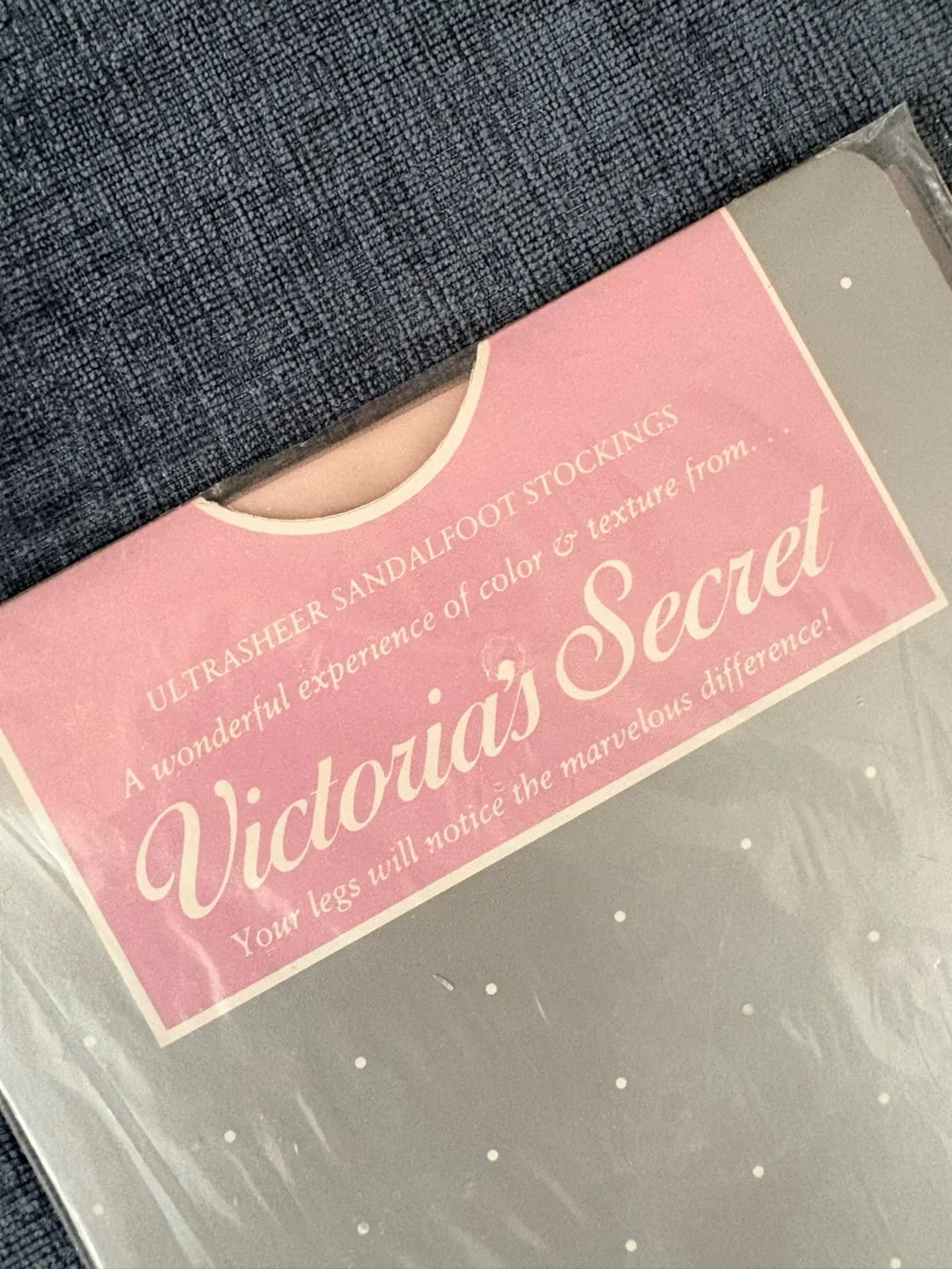 VTG NWT Victoria’s Secret Rose Pink Ultra Sheer Nylon Sandalfoot Toe Stockings